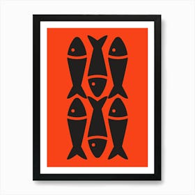 Fish In A Row.uk Art Print