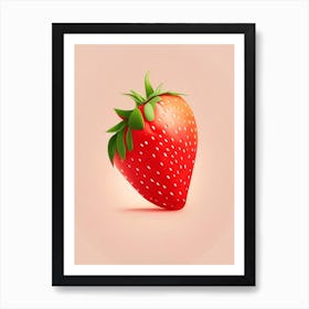 A Single Strawberry, Fruit, Comic 1 Art Print