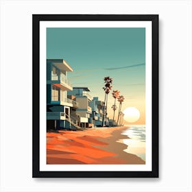 Art Huntington Beach California Mediterranean Style Illustration 1 Art Print