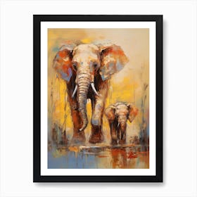 Elephant  Abstract Expressionism 1 Art Print