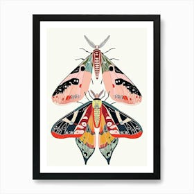 Colourful Insect Illustration Moth 21 Art Print