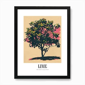 Lime Tree Colourful Illustration 3 Poster Art Print