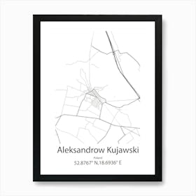 Aleksandrow Kujawski,Poland Minimalist Map Poster