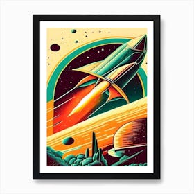 Space Exploration Vintage Sketch Space Art Print