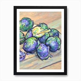 Brussels Sprouts Fauvist vegetable Art Print