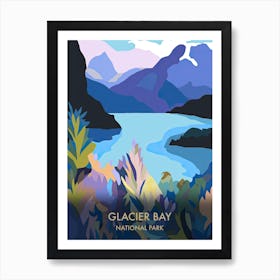 Glacier Bay National Park Travel Poster Matisse Style 2 Art Print