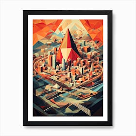 Bangkok, Thailand, Geometric Illustration 3 Art Print