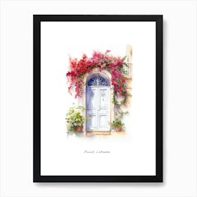 Beirut, Lebanon   Mediterranean Doors Watercolour Painting 3 Poster Art Print