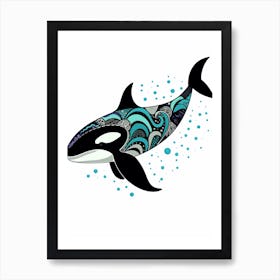 Orca Whale Pattern 5 Art Print