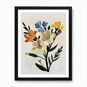 Painted Florals Freesia 3 Art Print