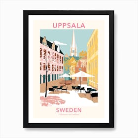 Uppsala, Sweden, Flat Pastels Tones Illustration 3 Poster Art Print