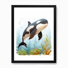 Smiley Orca Whale Art Print
