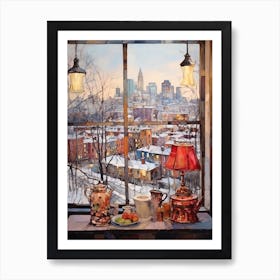 Winter Cityscape New York City Usa 1 Art Print