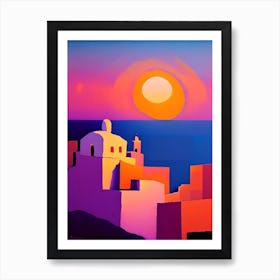 Santorini Sunset Art Print