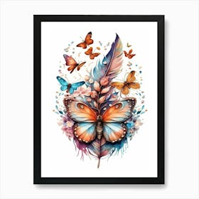 Butterfly Feather Painting Art Print
