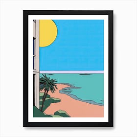 Minimal Design Style Of Miami Beach, Usa 2 Art Print