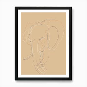 Elephant - Boho, Line Art 9 Art Print