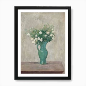 Vase Of White Roses Art Print