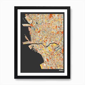 Manila Philippines Map Art Print