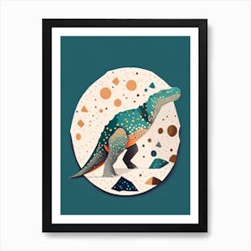 Einiosaurus Terrazzo Style Dinosaur Art Print