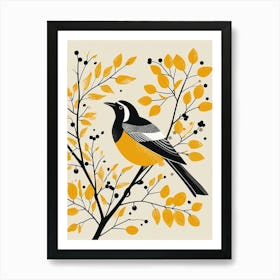 Yellow Magpie 4 Art Print