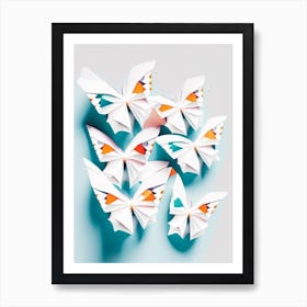 Butterflies Repeat Pattern Origami Style 1 Art Print