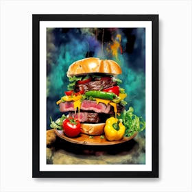 Burger Painting 2 Art Print