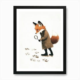 nursery art fox detective Art Print