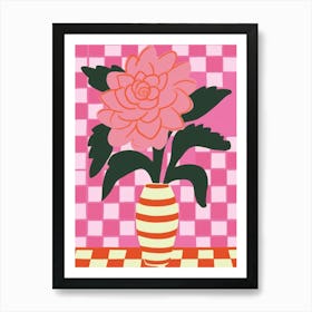 Peony Flower Vase 4 Art Print