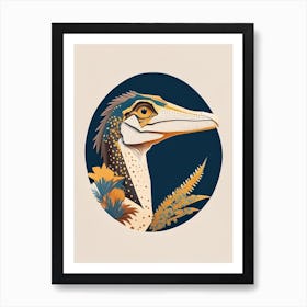 Velociraptor Mongoliensis Terrazzo Style Dinosaur Art Print