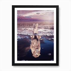 Baby Lion Will Grow Up In Savannah Art Print