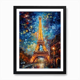 Eiffel Tower Paris France Vincent Van Gogh Style 31 Art Print