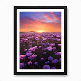 Sunset Field Of Poppies Art Print