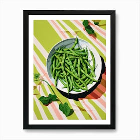 Green Beans Summer Illustration 3 Art Print