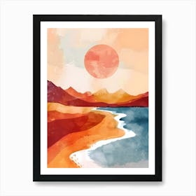 Sunset At The Beach 1 Art Print