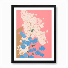 Forget Me Nots Flower Big Bold Illustration 4 Art Print