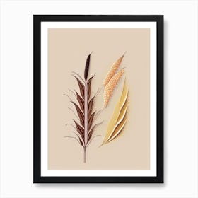 Corn Silk Spices And Herbs Retro Minimal 3 Art Print