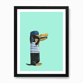 Teckel On Watch Art Print