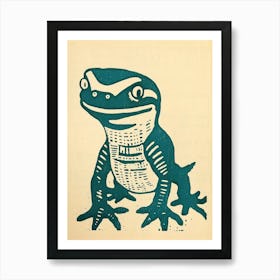 Tokay Gecko Lizard Block Colour 3 Art Print