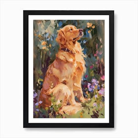 Golden Retriever Acrylic Painting 2 Art Print