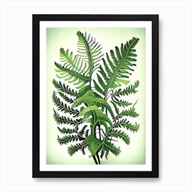 Royal Fern Vintage Botanical Poster Art Print