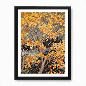 Black Willow 4 Vintage Autumn Tree Print  Art Print