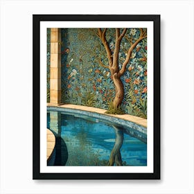 William Morris Pool In A Garden Art Print