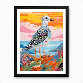 Colourful Bird Painting Grey Plover 1 Art Print