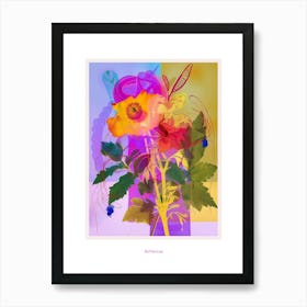 Buttercup 3 Neon Flower Collage Poster Art Print