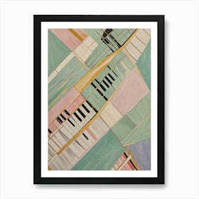 Abstract Pastel Piano Keys Art Print