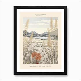 Fujibakama Japanese Silver Grass 3 Japanese Botanical Illustration Poster Art Print