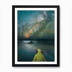 Kyaking With Galaxy Wales Art Print