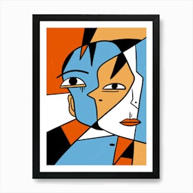 Face Of A Man Abstract illustration Poster