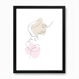 Couple Kissing Illustration Art Print
